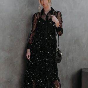 Vici  Sheer Polka Dot Dress